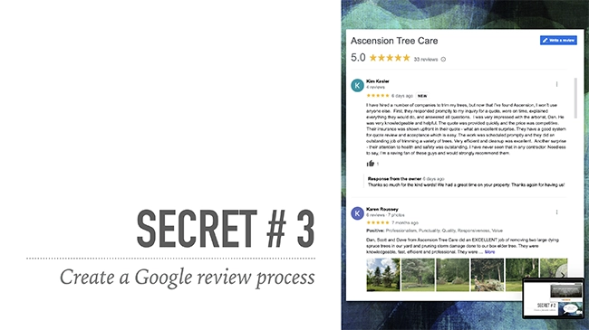 Secret # 3 - Get Google Reviews